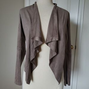 Dalia Drape Front Faux Suede Jacket
